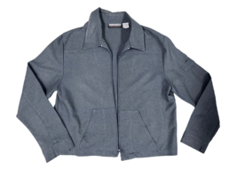 No EXCUSES vtg  RETRO Chore Jacket Unisex Polyester Charcoal Gray  L 44"... - $29.95