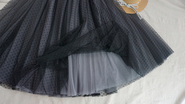 Black Dot A-line Tulle Midi Skirt Outfit Women Custom Plus Size Tulle Skirt image 3