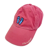 Life is Good Baseball Hat Ball Cap Pink Flip Flops Sandals Stitched Womens - $493.43 MXN