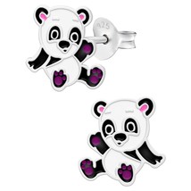 Panda Bear 925 Silver Stud Earrings - £11.02 GBP