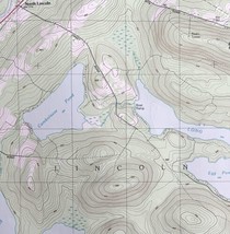 Map Lincoln Center Maine USGS 1988 Topographic Geo 1:24000 27x22&quot; TOPO16 - £35.82 GBP