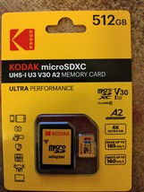Kodak micro SDXC 512 GB MEMORY CARD ULTRA PERFORMANCE 4K Ultra HD - £47.54 GBP