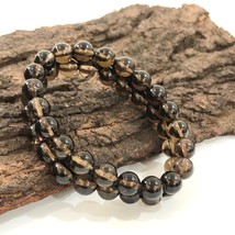 Natural Smokey Topaz Gemstone 8 mm beads 7.5&quot; Stretch Bracelet 2SB-68 - £12.10 GBP