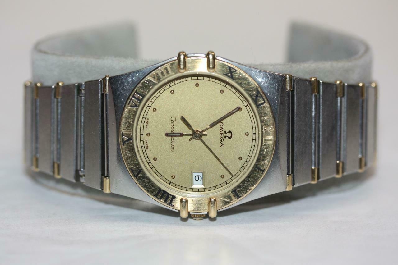 Primary image for Vintage OMEGA Constellation Men's two-tone 18K yellow Gold SS Watch 8" wrist