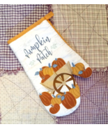 Pumpkin Patch Autumn Oven Mitt Hot Pad Fall Orange Cotton Quilted Kitche... - $110.72 MXN