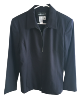 Sag Harbor Navy Blue Blazer Jacket Top Wool Full Zipper 14 Lined Work Wi... - £17.17 GBP
