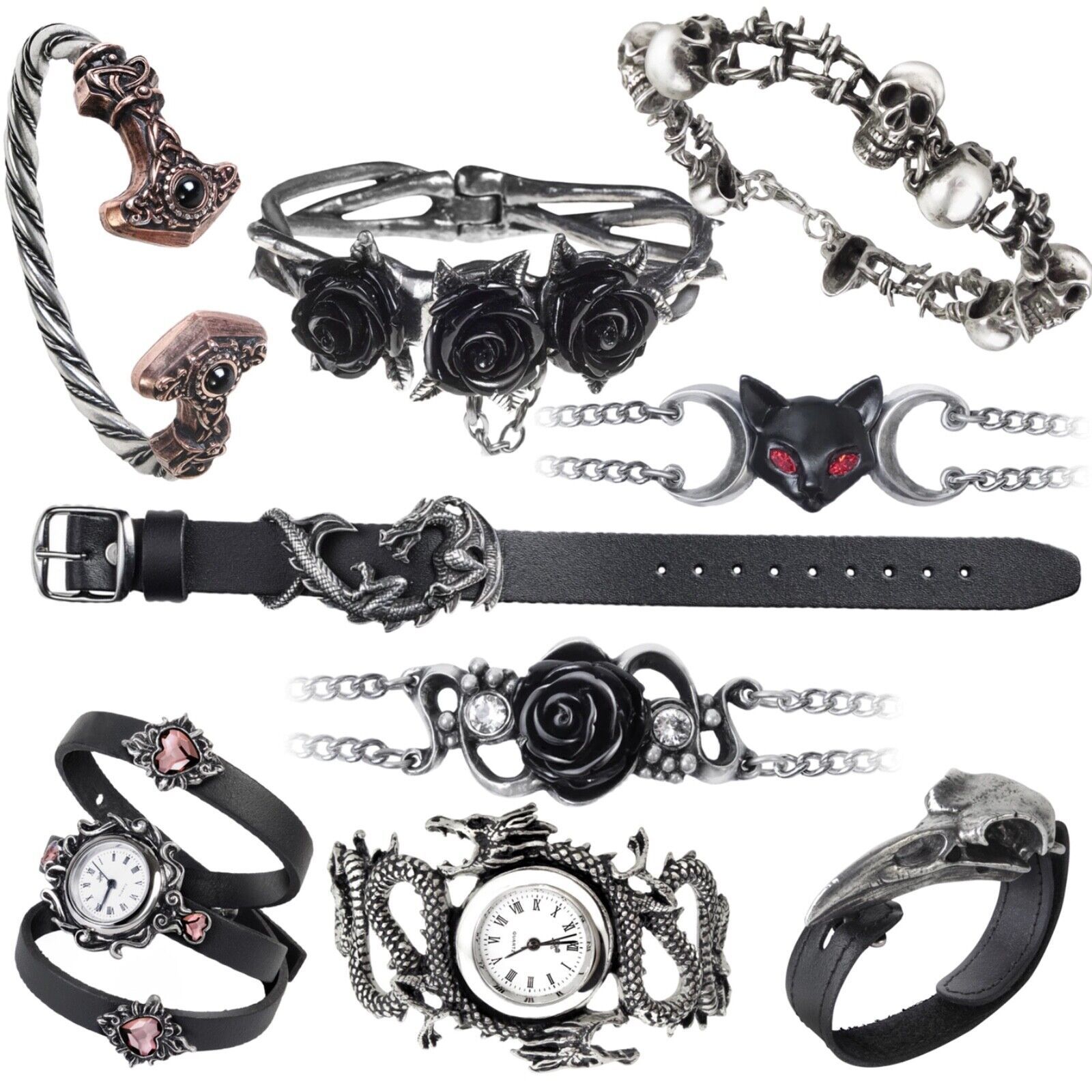 Alchemy Gothic Braclets Wriststraps Watches Bangles Jewerly YOU CHOOSE - $30.00 - $70.00
