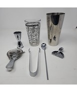 Vintage Irvinware Cocktail Shaker Stainless Steel Barwear Party 7 PC USA... - £37.70 GBP