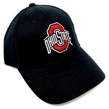 National Cap MVP Ohio State Buckeyes Logo Solid Black Curved Bill Adjustable Hat - £13.83 GBP