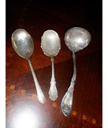 ROGERS SILVERPLATE 3 spoon servers 11&quot; and 8 1/2&quot; the others - $52.89 CAD