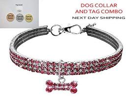 VRW Custom Engraved Bling Dog Collar &amp; ID pet Name Tag - Special Needs Tag - Can - £19.83 GBP
