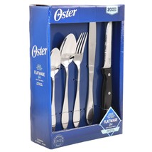 Oster Silvermist 20 Piece Stainless Steel Flatware Set with Steak Knives - $1,387.35 MXN