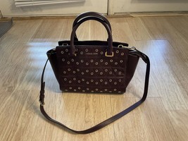 Michael Kors Handbag Studs Motif Leather Women’s Violet Gold Bag - £44.74 GBP