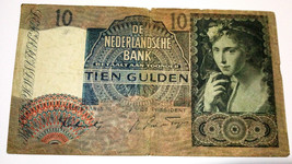 10 Holland Netherlands Tien Gulden 1940 - $26.73