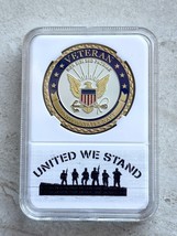 U.S. Navy Veteran Challenge Coin With Beautiful Case United We Stand - £12.35 GBP
