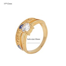 Lucky Eye Gold Color  Rings Crystal Luxury Party Ring For Women Men Ring Jewelry - £7.68 GBP