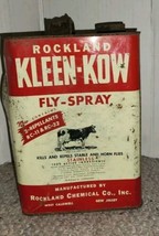 VTG Rockland Kleen Kow Fly Spray West Caldwell New Jersey Metal Tin Gallon Farm - $39.99