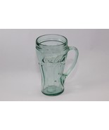 Coca Cola Handled Mug Heavy Green Glass  6-1/2&quot; Tall - $7.83