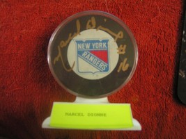 NY Rangers Marcel Dionne Autographed Signed Hockey Puck 1991-92 W/ Case &amp; Stand - £19.42 GBP
