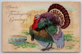 Hearty Thanksgiving Day Greetings Turkey To Warren RI Postcard K29 - £4.74 GBP