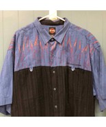 Harley-Davidson two tone button down with embroidered flames - £49.00 GBP