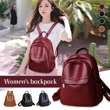 Backpacks Satchel Shoulder Bag PU Leather Travel School Bag Rucksack Zip... - £17.50 GBP