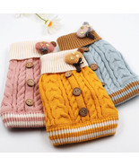 Dog Clothes Autumn And Winter Color Yellow Dog Clothes Sweet Button Sweater - $15.60