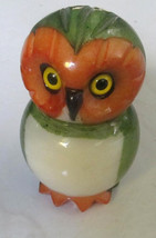 2008 Handmade &amp; Painted Alabaster Solid Big Eyed Owl by Ducceschi Made In Italy  - £18.56 GBP