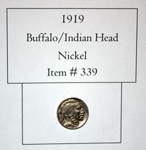 1919 Buffalo / Indian Head Nickel, nickels, vintage coins, rare coins, old coins - £14.98 GBP
