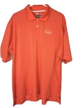 Adidas Men’s Polo Shirt Sz XL Climate Short Sleeve orange White Striped - $9.87