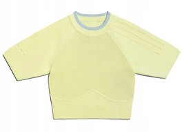 Adidas Women&#39;s Ivy Park Yellow Tint Knit Crop Top Size Xs GR1493 Free Shipping - £75.07 GBP