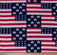 Fleece American Flag Stars and Stripes Patriotic Fabric Print by Yard A617.21 - £6.26 GBP