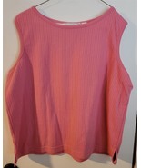 Womens Plus 2X Josephine Chause Pink Tank Top Shirt - $8.91