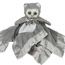 Bearington Baby Collection Lovey Gray Owl Satin 19&quot; x 19&quot; - £14.23 GBP