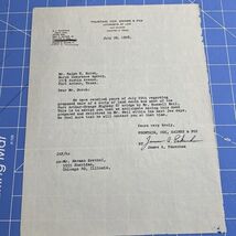Vtg Letter 1958 Fountain Cox Gains &amp; Fox Houston Texas Signed James A Pe... - $25.25