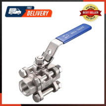 Cowin Brewing 1/2 3PC Ball Valve Stainless Steel 304 NPT Threaded For Oil - £18.94 GBP