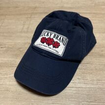 Lucky Brand Jeans Navy Blue Baseball Cap Clover Logo Adjustable Strap Me... - $19.40