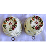 Vintage Teleflora Jello Mold Planter Set of 2 Hand Painted in Portugal w... - $23.36