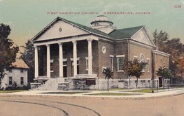 Independence Kansas KS First Christian Church 1916 Postcard E18 - £7.70 GBP