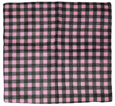 22&quot;X22&quot; Pink / Black Plaid Checkered 100% Cotton Bandana - £11.00 GBP