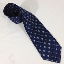 Stafford Men&#39;s Neck Tie Midnight Blue w/Silver Accent Polyester 60 x 3.7... - £5.49 GBP
