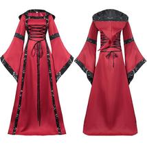 Ladies Medieval Maid Costume Retro Princess Gown Dress Halloween Costume - £41.46 GBP