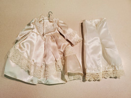 **Vintage Doll Lace &amp; Satin Type Material Gown w/ Knickers &amp; Hanger Beautiful** - £11.83 GBP