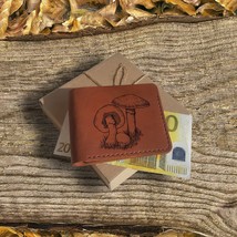 Mushroom Wallet. Personalized Customized Personalised Leather Wallet for Men - £36.14 GBP