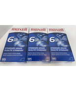 Lot of (3) Maxell T-120 Blank VHS VCR Video Tapes Standard Grade 6 Hour ... - $241.29 MXN