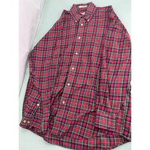 Orvis Men Shirt Long Sleeve Button Up Red Tartan Plaid Pocket Cotton Large L - £15.51 GBP