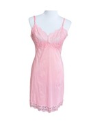 Vintage Hollywood Vassarette Pink Slip Lace Trim Full Slip Sz S Smooth F... - $35.50 CAD