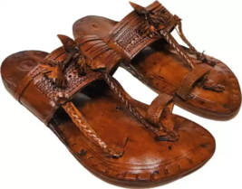 Mens Kolhapuri Leather handmade sandal BOHO HT35 Hippie chappal US size 7-12 - £33.99 GBP
