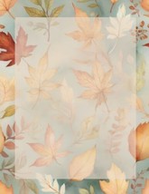 Autumn Leaves Stationery  Set  - Watercolor Design - Writing Papers 50 Sheets - £19.98 GBP