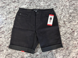 DKNY Jeans Black Bermuda Shorts NWT Size 8 Stretch Free Shipping - $22.30
